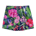 Hawaiian Tropical Birds Pattern Print Mesh Shorts