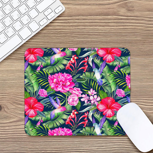 Hawaiian Tropical Birds Pattern Print Mouse Pad