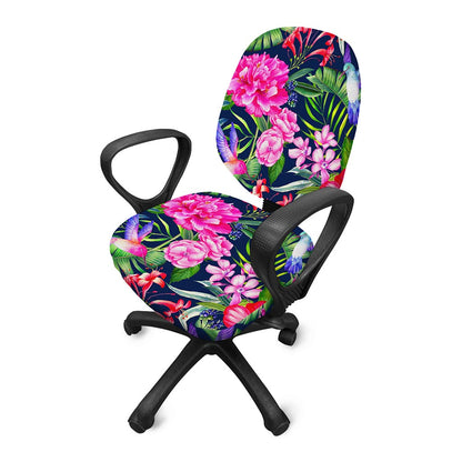 Hawaiian Tropical Birds Pattern Print Office Chair Cover