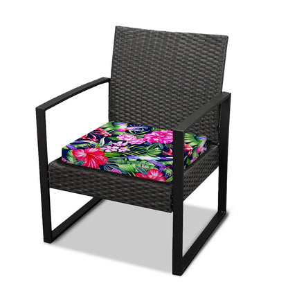 Hawaiian Tropical Birds Pattern Print Outdoor Seat Cushion Cover