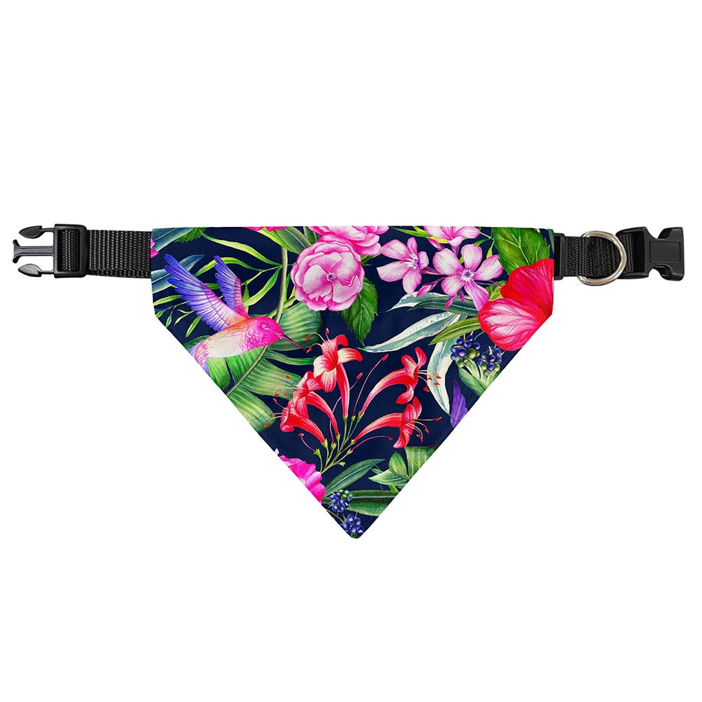 Hawaiian Tropical Birds Pattern Print Over The Collar Dog Bandana