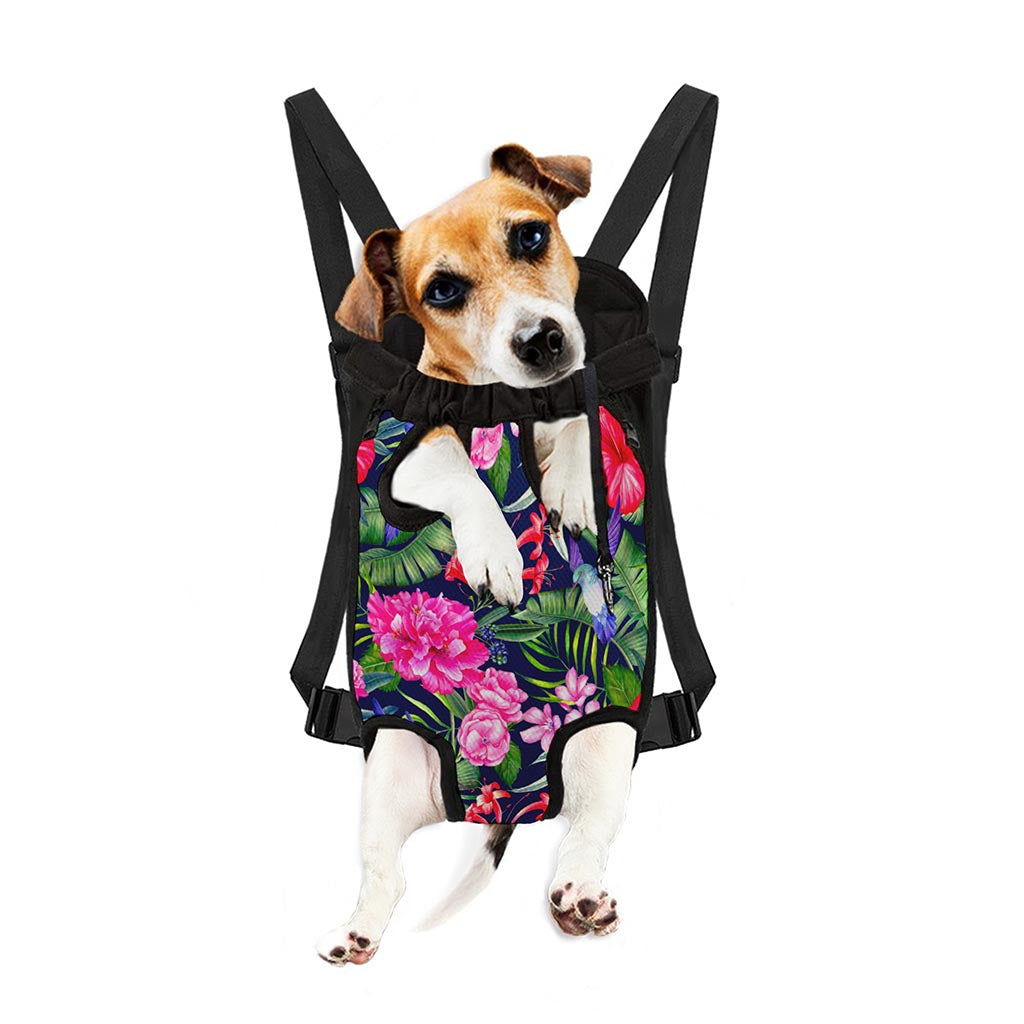 Hawaiian Tropical Birds Pattern Print Pet Carrier Backpack