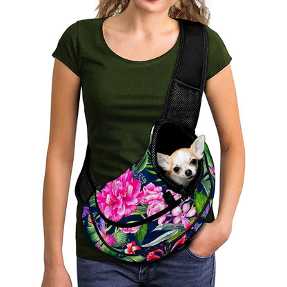 Hawaiian Tropical Birds Pattern Print Pet Sling Carrier