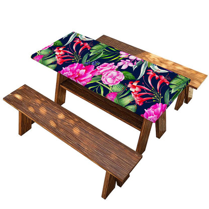Hawaiian Tropical Birds Pattern Print Picnic Table Cover