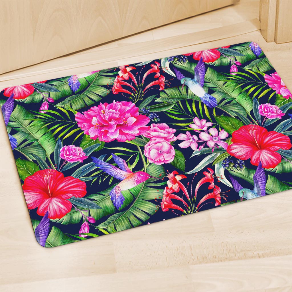 Hawaiian Tropical Birds Pattern Print Polyester Doormat