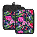 Hawaiian Tropical Birds Pattern Print Pot Holders With Pocket