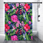 Hawaiian Tropical Birds Pattern Print Premium Shower Curtain