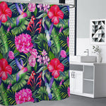 Hawaiian Tropical Birds Pattern Print Premium Shower Curtain