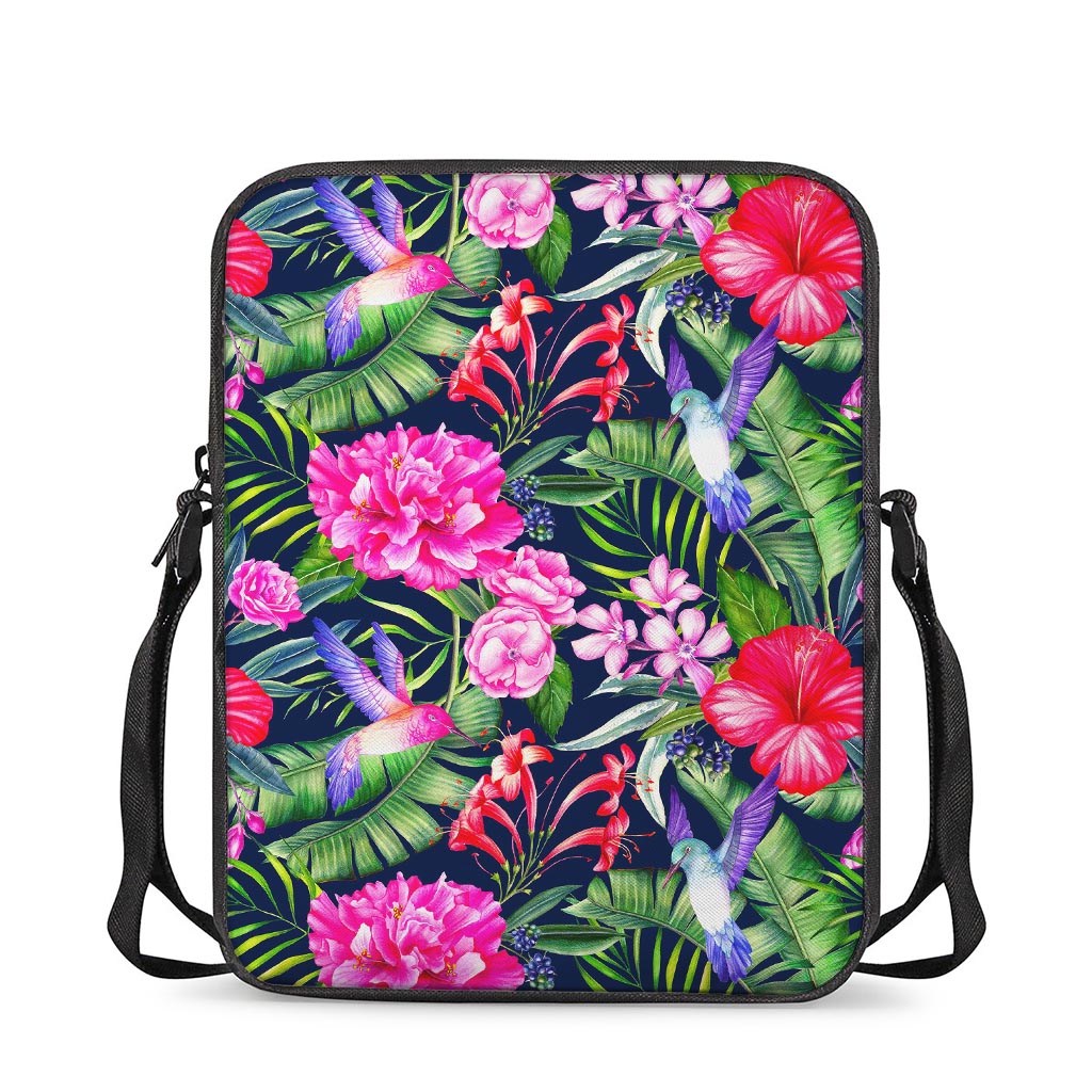 Hawaiian Tropical Birds Pattern Print Rectangular Crossbody Bag