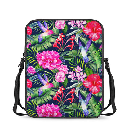 Hawaiian Tropical Birds Pattern Print Rectangular Crossbody Bag