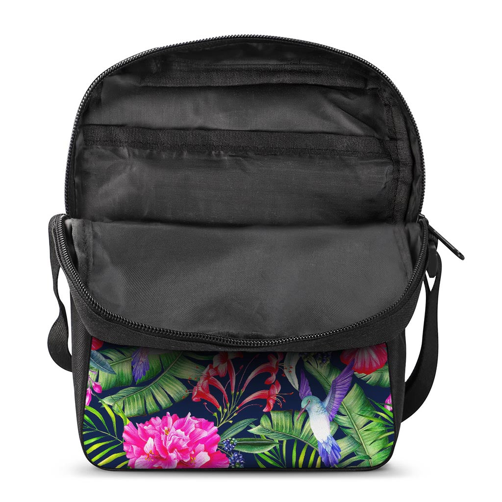 Hawaiian Tropical Birds Pattern Print Rectangular Crossbody Bag