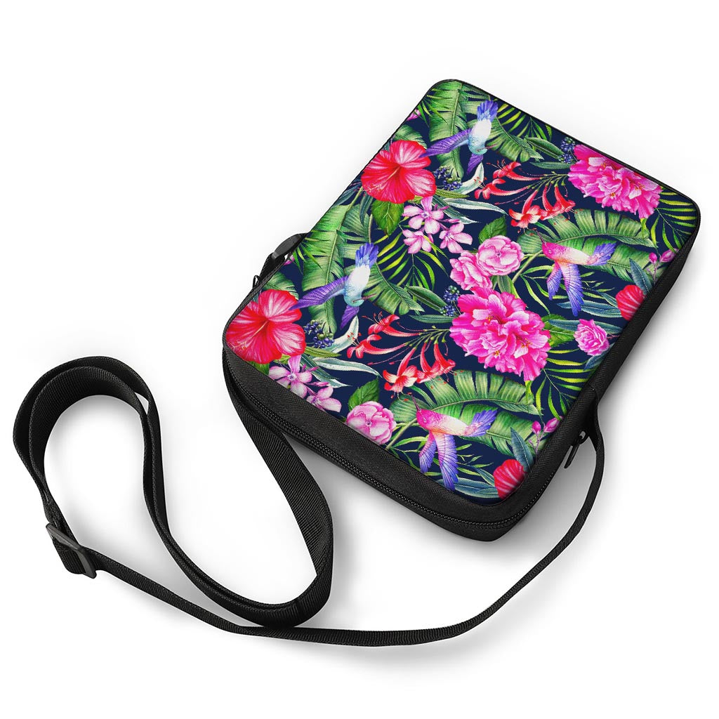 Hawaiian Tropical Birds Pattern Print Rectangular Crossbody Bag