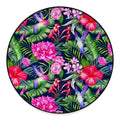 Hawaiian Tropical Birds Pattern Print Round Floor Mat