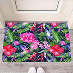 Hawaiian Tropical Birds Pattern Print Rubber Doormat