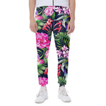 Hawaiian Tropical Birds Pattern Print Scuba Joggers