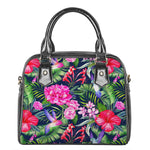 Hawaiian Tropical Birds Pattern Print Shoulder Handbag