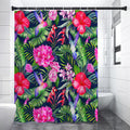 Hawaiian Tropical Birds Pattern Print Shower Curtain