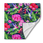 Hawaiian Tropical Birds Pattern Print Silk Bandana