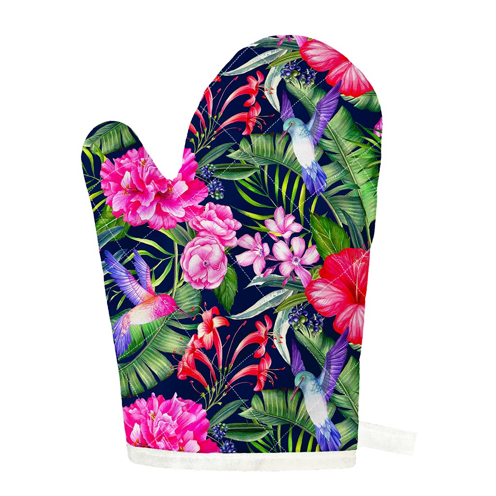 Hawaiian Tropical Birds Pattern Print Single Oven Mitt