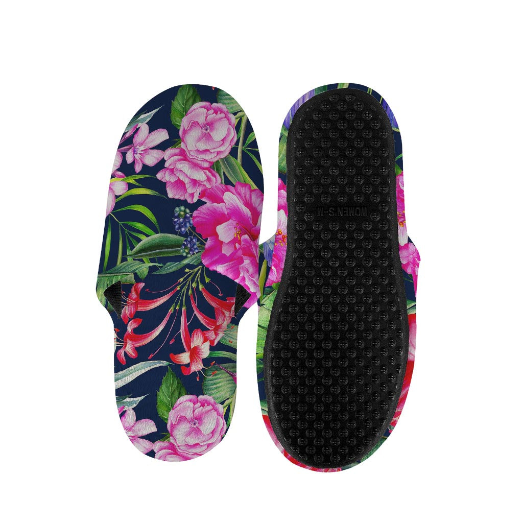 Hawaiian Tropical Birds Pattern Print Slippers