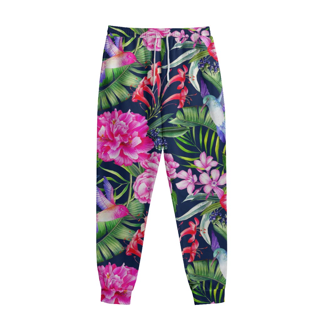 Hawaiian Tropical Birds Pattern Print Sweatpants