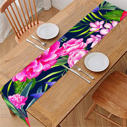 Hawaiian Tropical Birds Pattern Print Table Runner