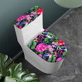 Hawaiian Tropical Birds Pattern Print Toilet Lid And Tank Cover Set
