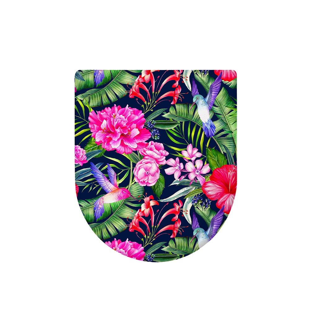 Hawaiian Tropical Birds Pattern Print Toilet Lid Cover