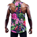 Hawaiian Tropical Birds Pattern Print Training Tank Top