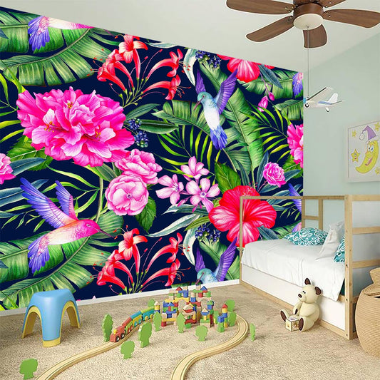 Hawaiian Tropical Birds Pattern Print Wall Sticker