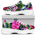Hawaiian Tropical Birds Pattern Print White Chunky Shoes