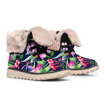 Hawaiian Tropical Birds Pattern Print Winter Boots