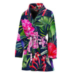 Hawaiian Tropical Birds Pattern Print Women's Bathrobe