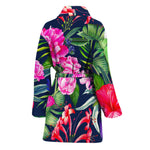 Hawaiian Tropical Birds Pattern Print Women's Bathrobe