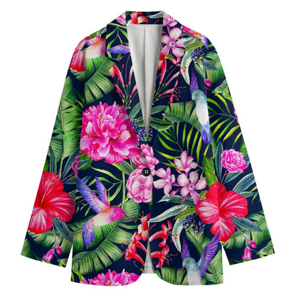 Hawaiian Tropical Birds Pattern Print Women's Blazer