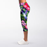 Hawaiian Tropical Birds Pattern Print Women's Capri Leggings