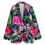 Hawaiian Tropical Birds Pattern Print Women's Cotton Blazer