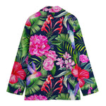 Hawaiian Tropical Birds Pattern Print Women's Cotton Blazer