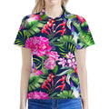 Hawaiian Tropical Birds Pattern Print Women's Polo Shirt