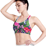 Hawaiian Tropical Birds Pattern Print Women's Sports Bra