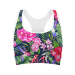 Hawaiian Tropical Birds Pattern Print Women's Sports Bra