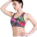 Hawaiian Tropical Birds Pattern Print Women's Sports Bra