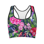 Hawaiian Tropical Birds Pattern Print Women's Sports Bra