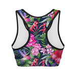 Hawaiian Tropical Birds Pattern Print Women's Sports Bra