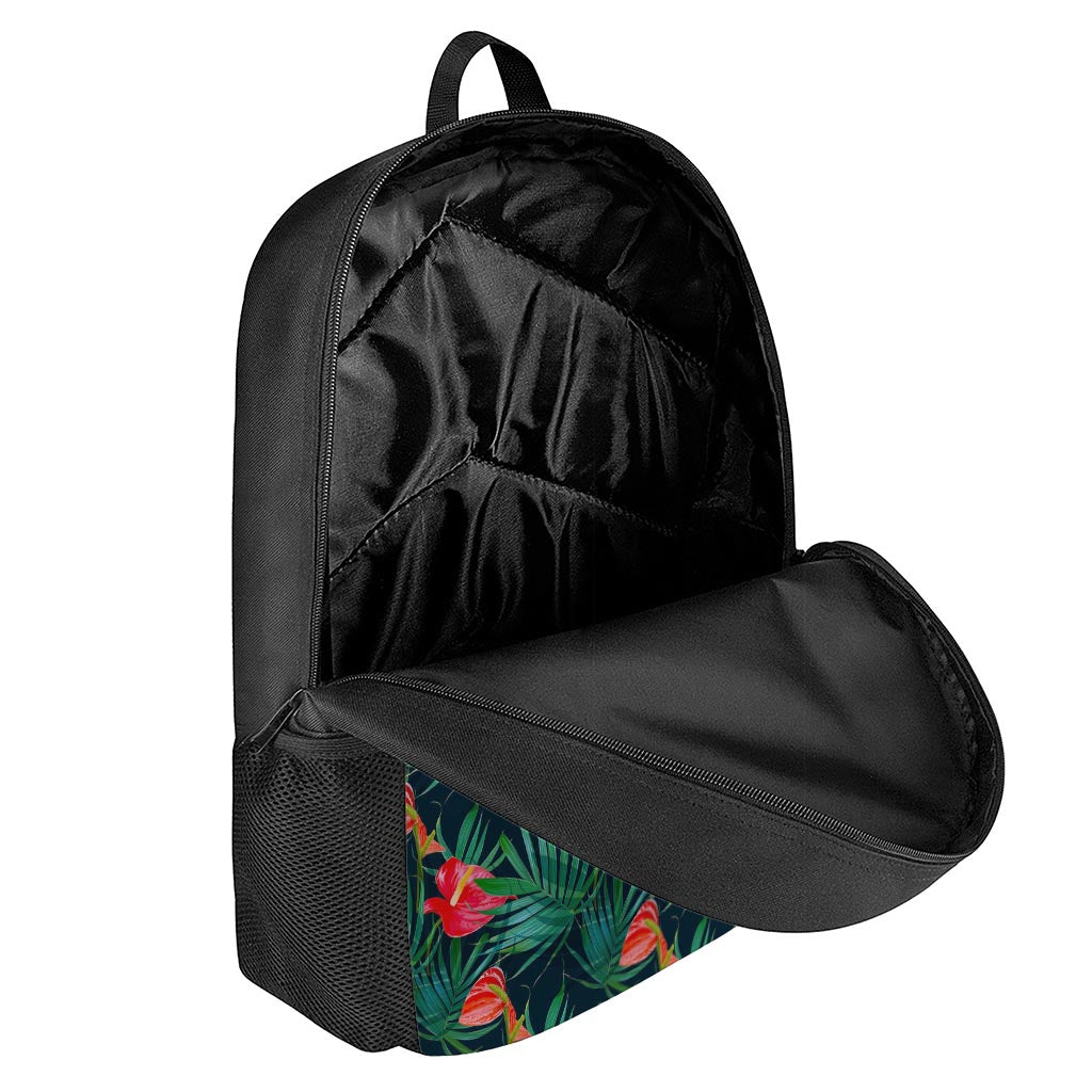 Hawaiian Tropical Flowers Pattern Print 17 Inch Backpack