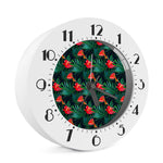 Hawaiian Tropical Flowers Pattern Print Alarm Clock