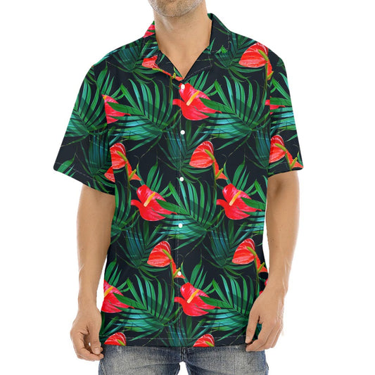 Hawaiian Tropical Flowers Pattern Print Aloha Shirt