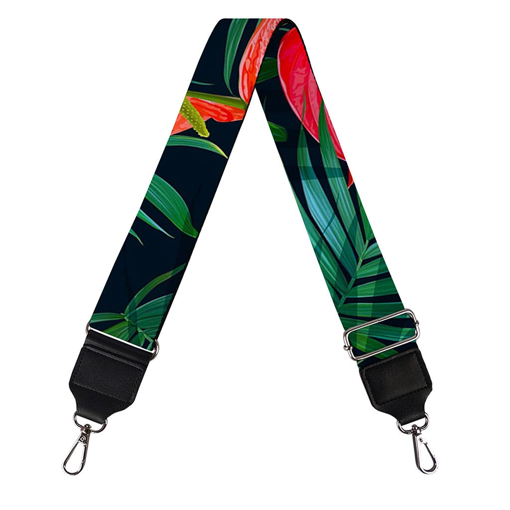 Hawaiian Tropical Flowers Pattern Print Bag Strap