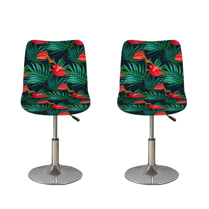 Hawaiian Tropical Flowers Pattern Print Bar Stool Covers