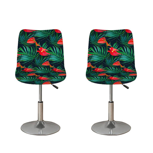 Hawaiian Tropical Flowers Pattern Print Bar Stool Covers
